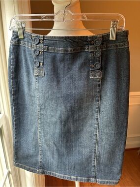 J. Jill Denim A-Line Skirt in Medium Blue
